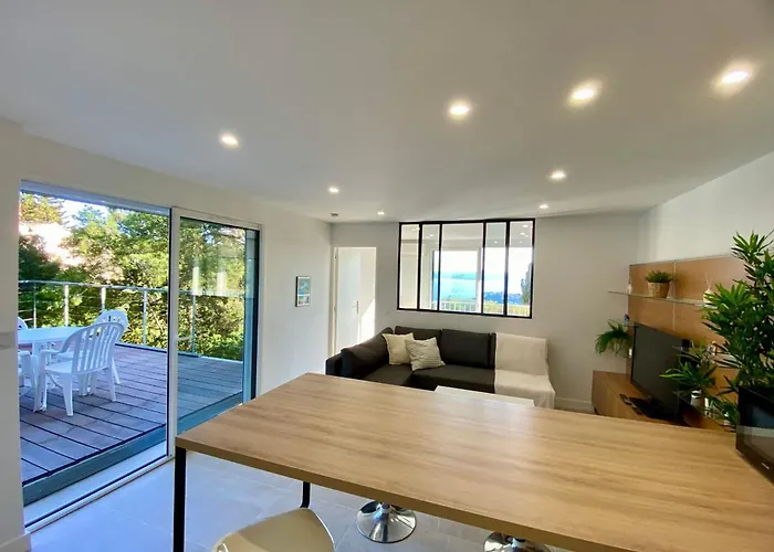 Lägenhet Renovated 1-bedroom With Sea View And Large Balcony Aiguebelle Le Lavandou